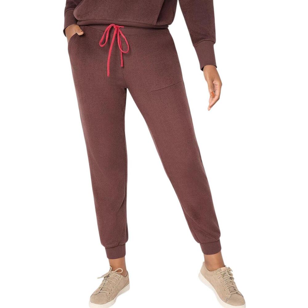 Mally Roncal Women's Cozy Plush Ankle Length Joggers Mocha - Regular